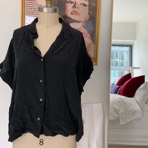 Everlane Black Button Down Blouse Top